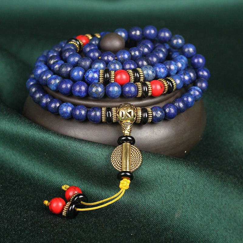108 Mala Beads Lazurite Positive Bracelet Necklace