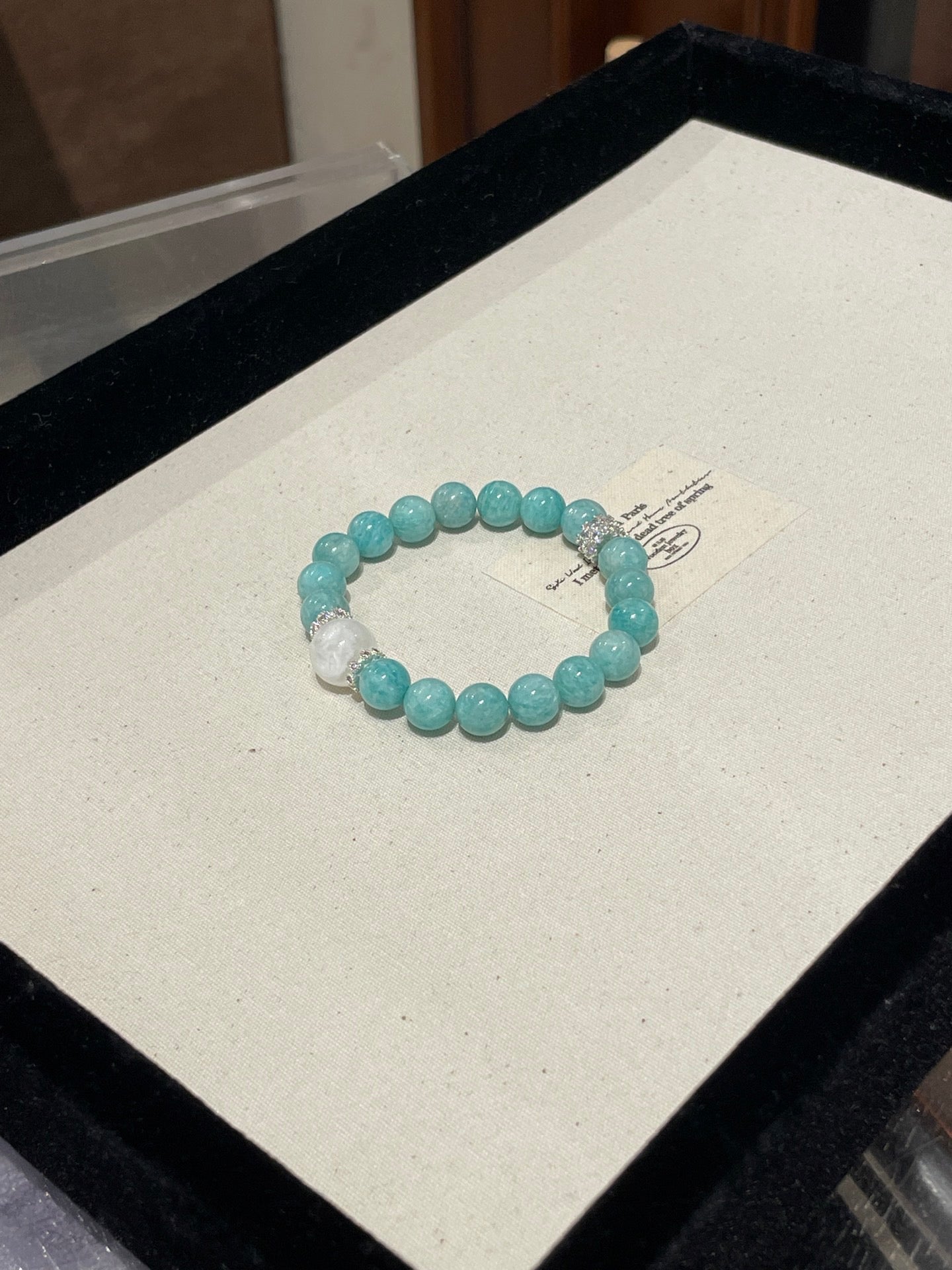 “Mint Tea” Crystal Bracelet | Amazonite & Snow Phantom Quartz 10–12mm