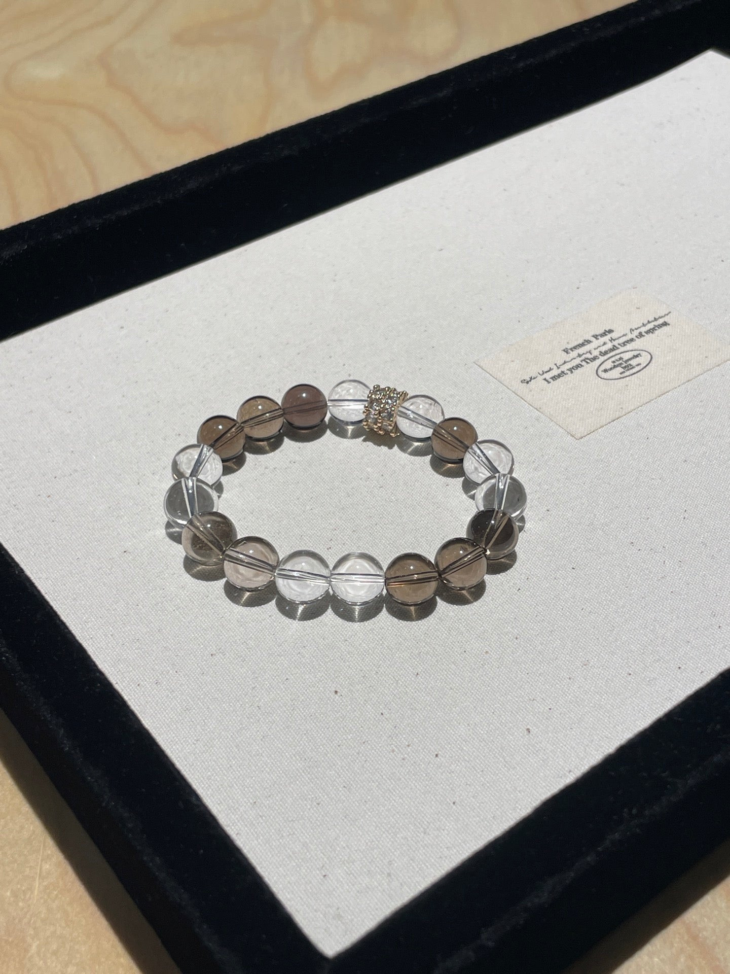 Wildwood Crystal Bracelet | Smoky Quartz & Clear Quartz | 10mm