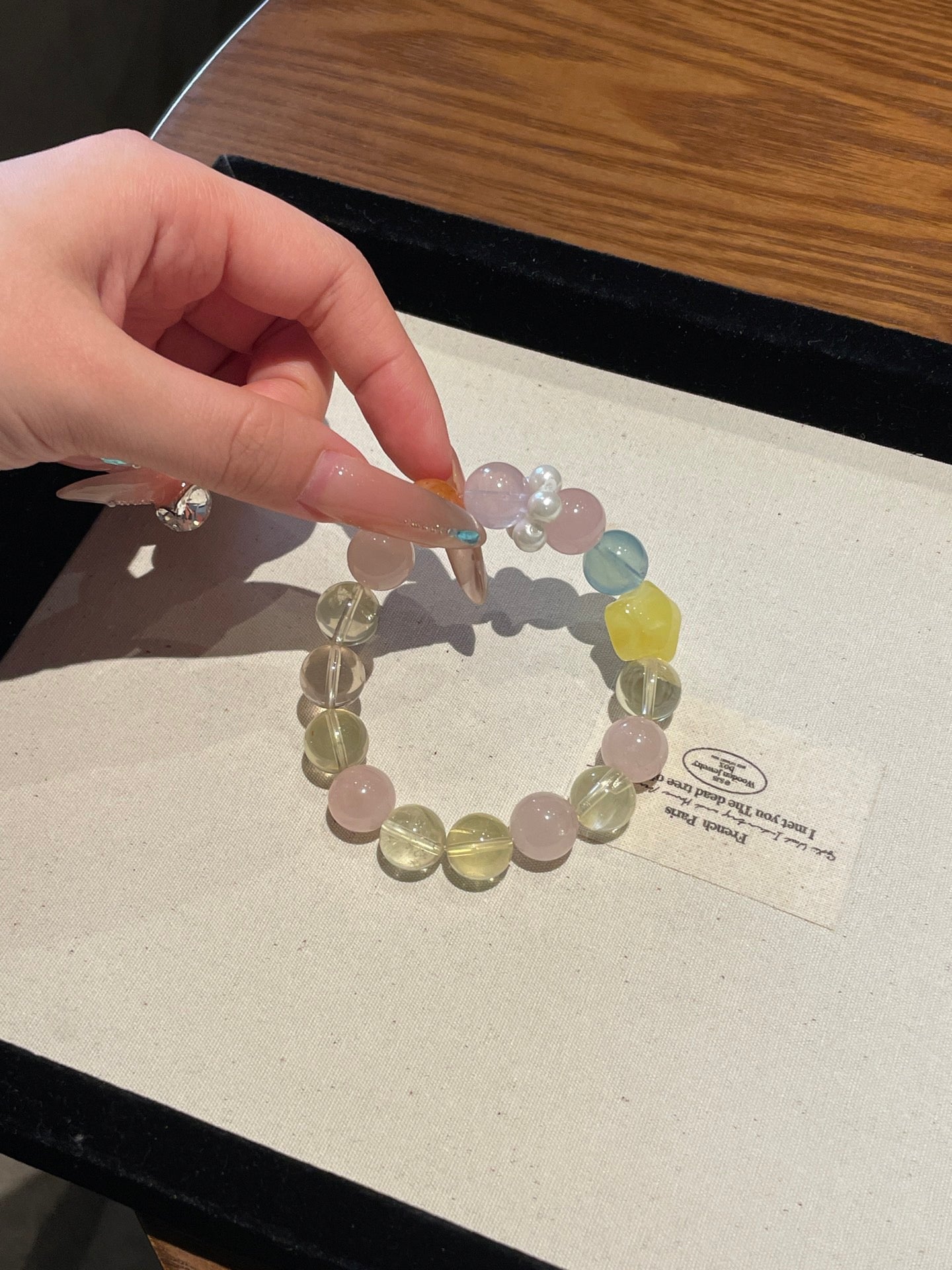 “Ice Toast” Crystal Bracelet | Lemon Quartz, Aquamarine, Rose Quartz & Amber 12mm