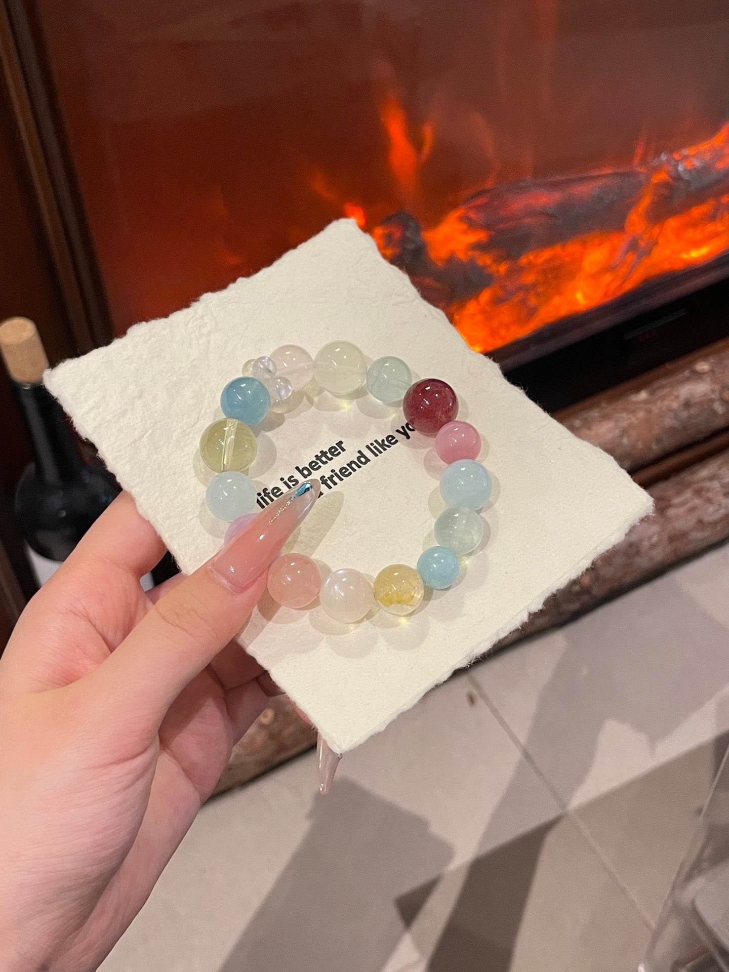 “Illusion Rainbow” Crystal Bracelet | 10–14mm Natural Gemstone Beads