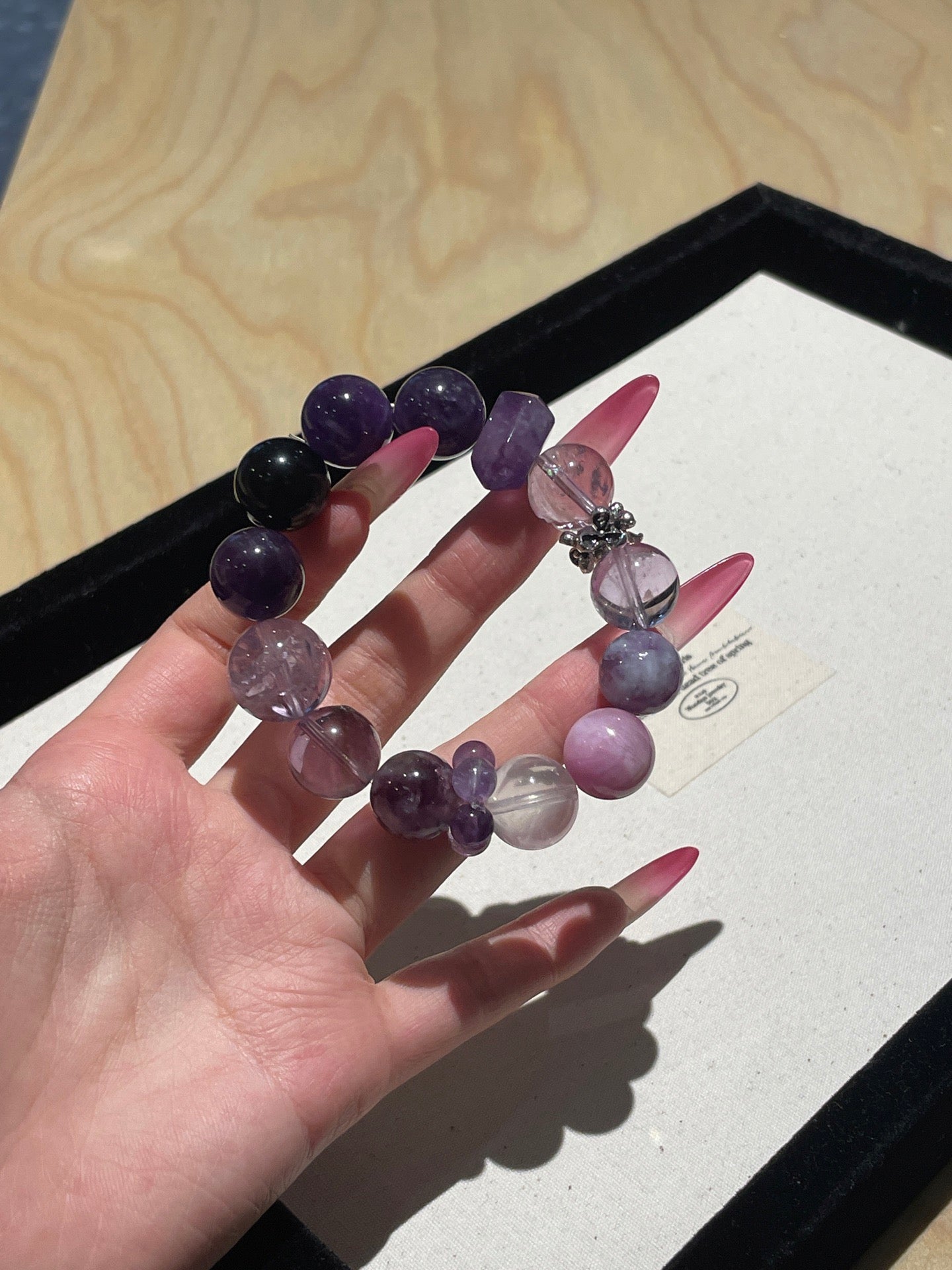 Mystic Amethyst Realm Bracelet | Uruguayan Amethyst, Bolivian Amethyst, Lepidolite, Purple Beryl & Rose Quartz | 12–14mm