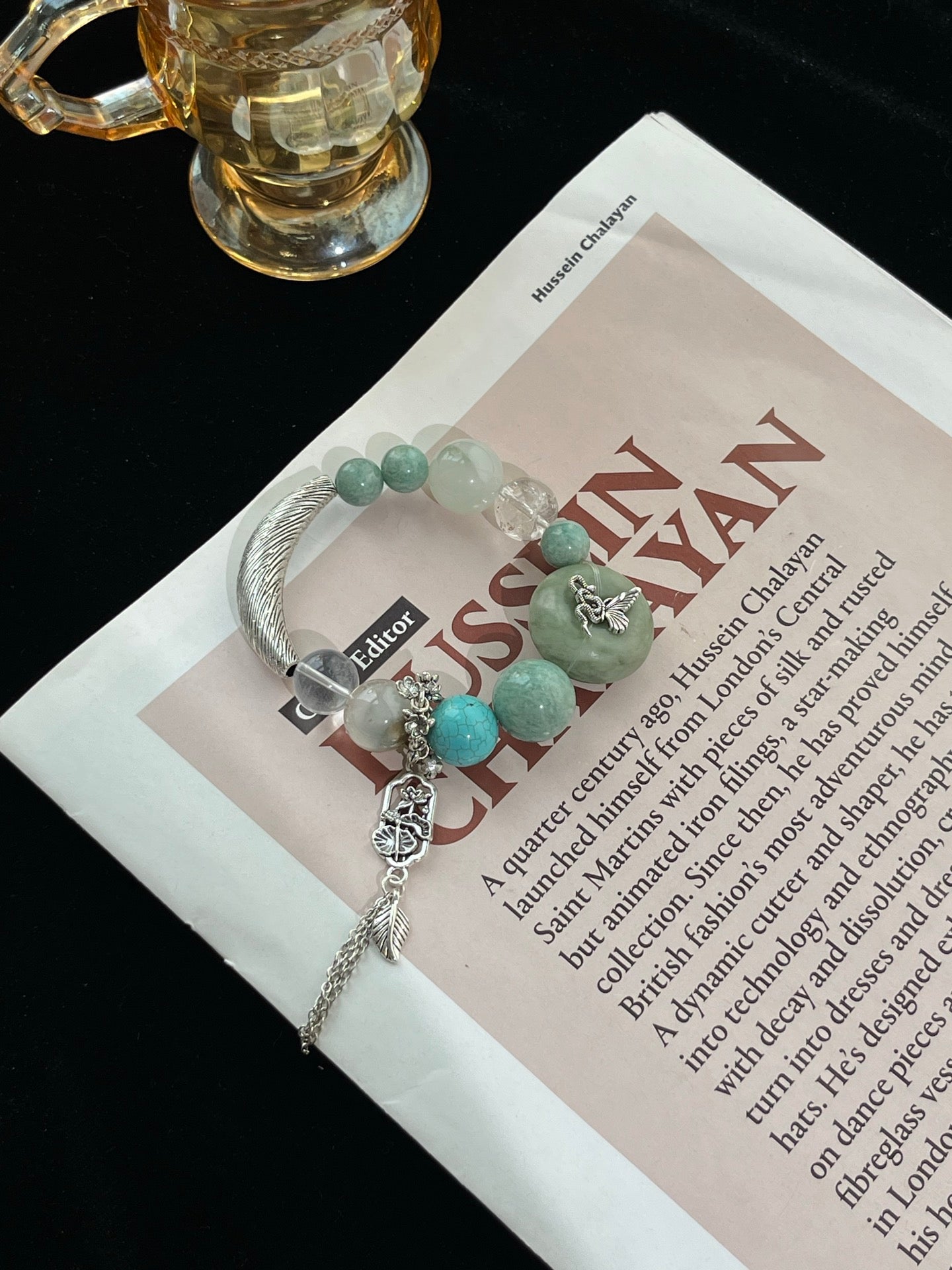 “Spring Memory” Bracelet | Xiuyu Jade, Amazonite, Turquoise & Tianshan Emerald 10–16mm