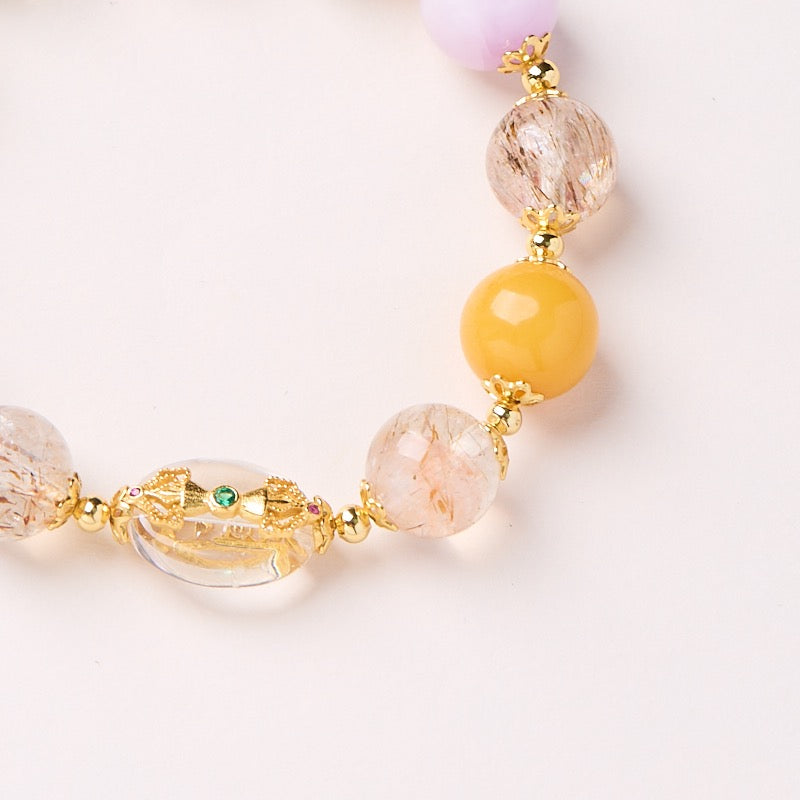 Multi-Gemstone Bracelet | Black Quartz Super Seven Crystal