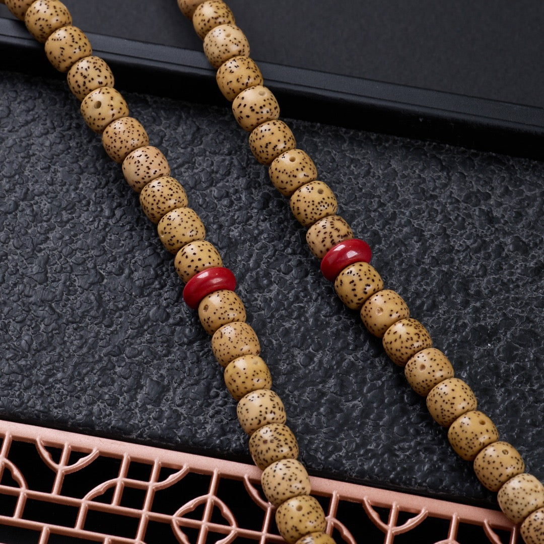7*9mm Star-Moon Bodhi beads paired with Emperor Sand Buddhist prayer 108 Beads