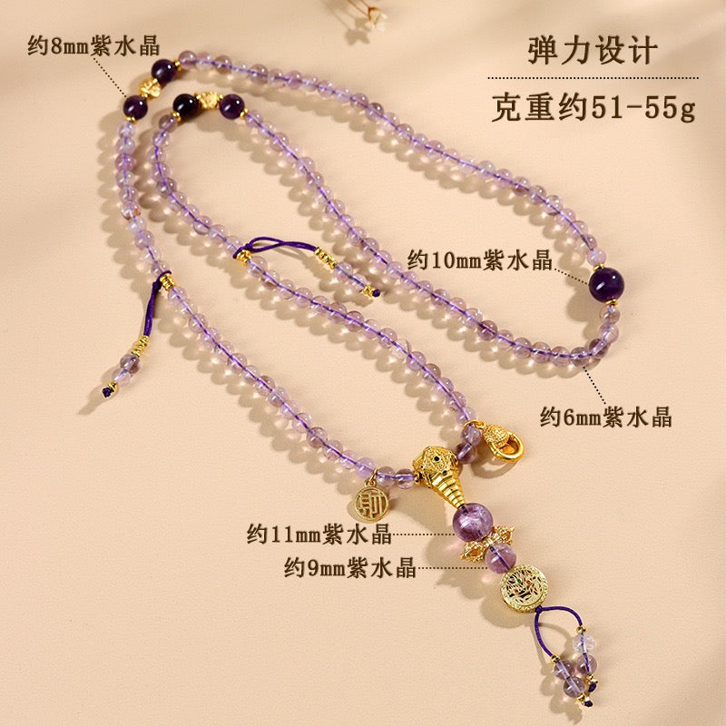 Bolivian Amethyst Mala – 108 Beads Bracelet necklace