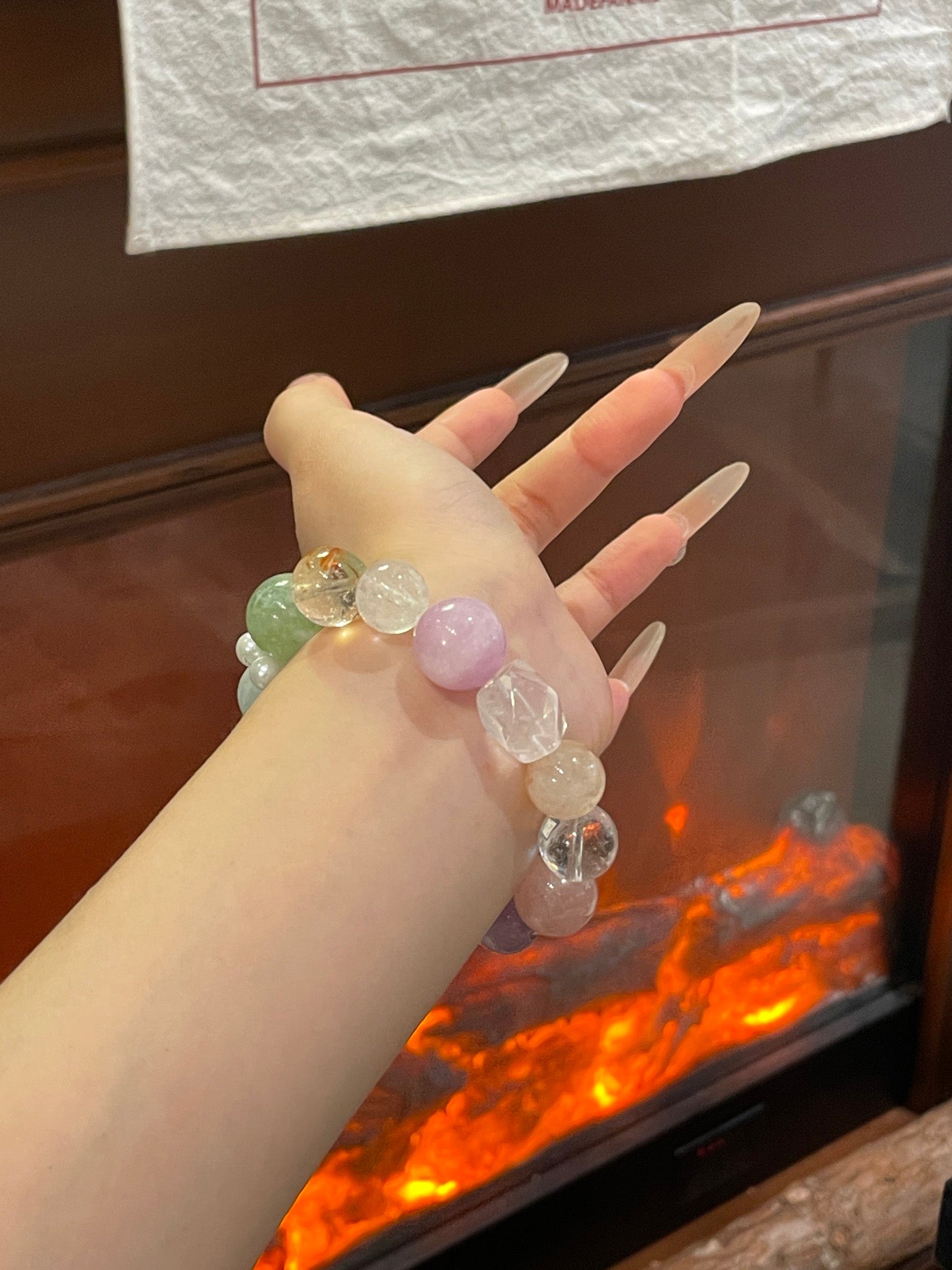 “Spring Meadow” Crystal Bracelet | Amethyst, Lepidolite, Fluorite & Rose Quartz 10–15mm