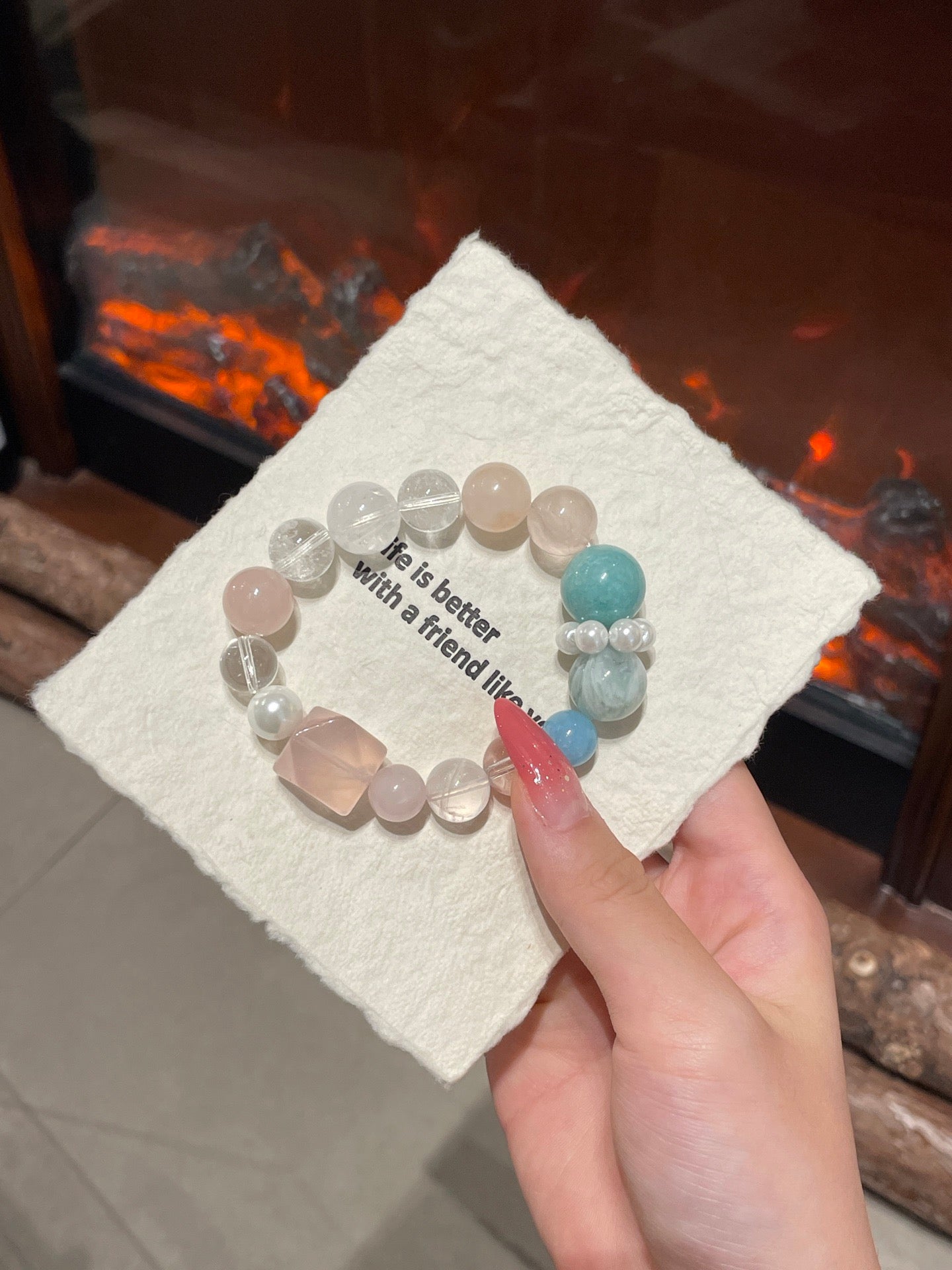 “Candy Dream” Crystal Bracelet | Rose Quartz, Amazonite, Fluorite & Chalcedony 10–16mm