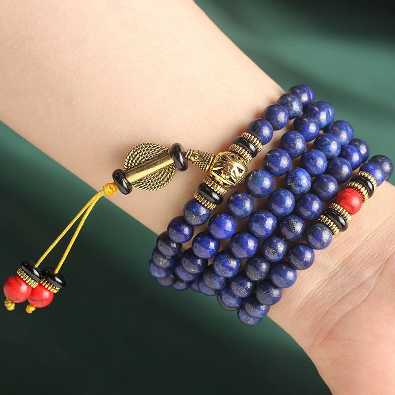 108 Mala Beads Lazurite Positive Bracelet Necklace