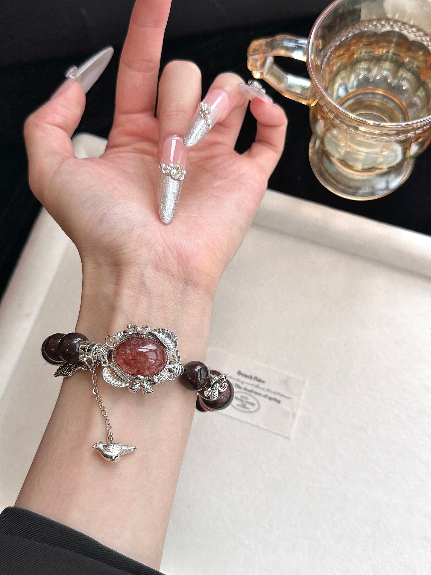 「Floral Aura」Multi-Stone Crystal Bracelet