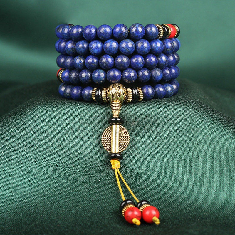 108 Mala Beads Lazurite Positive Bracelet Necklace