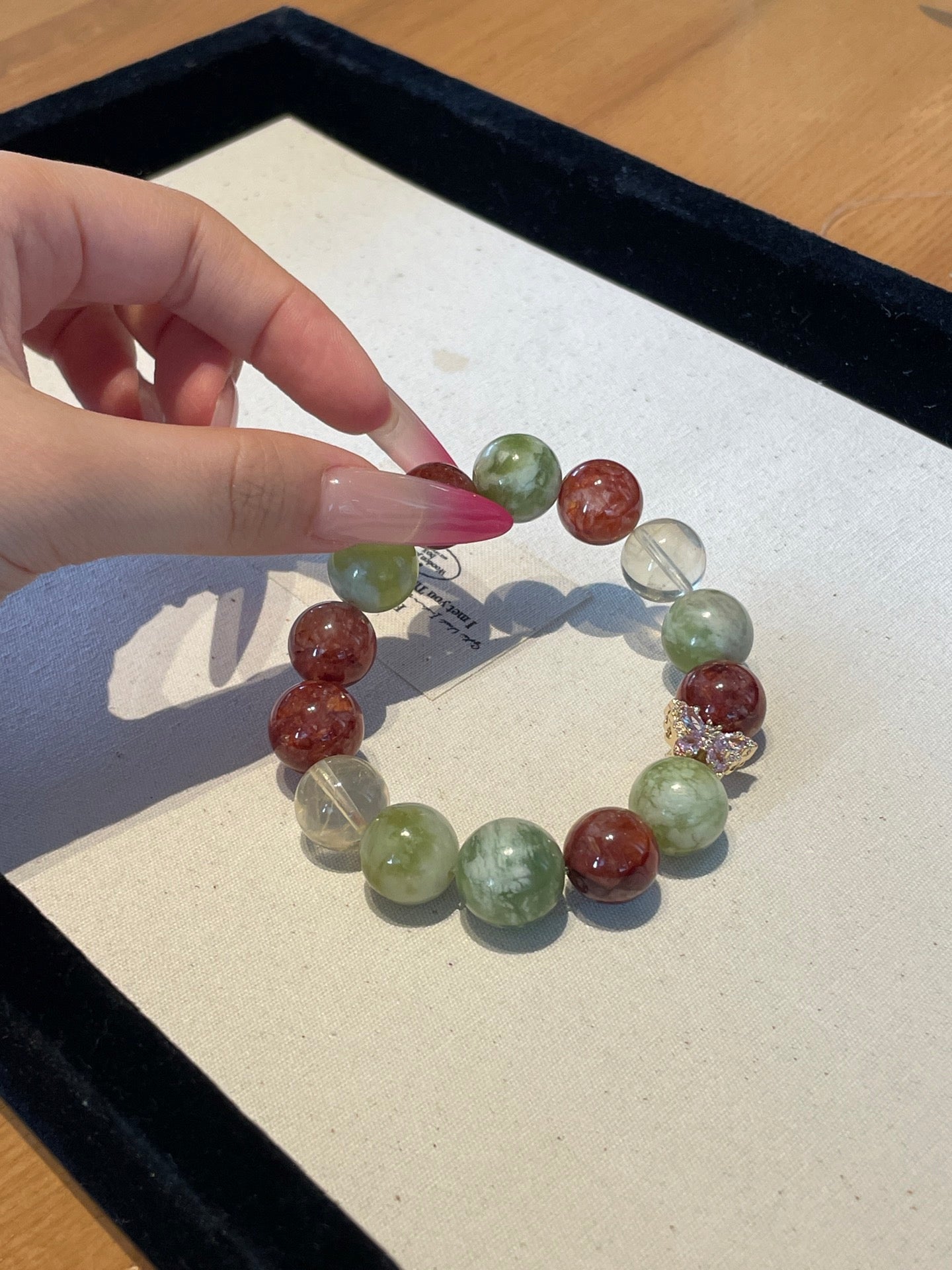 Golden Orchard – Red Flower Agate, Xiuyu Jade & Lemon Citrine Crystal Bracelet