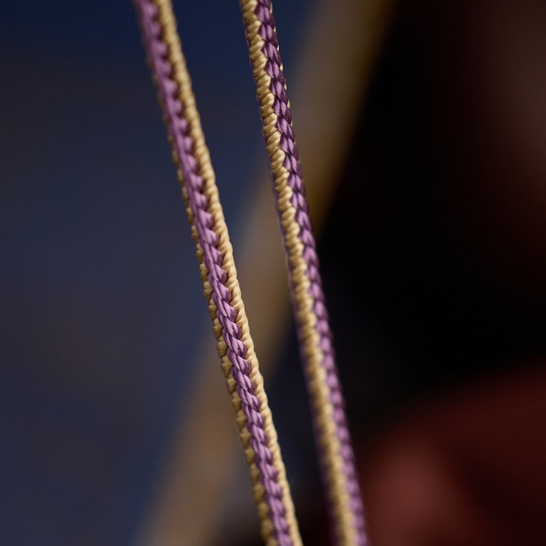 Titanium Frame Gemstone & Mineral Gold-Painted Thangka Necklace with Enamel Lotus (4x5mm, Handmade Cord)