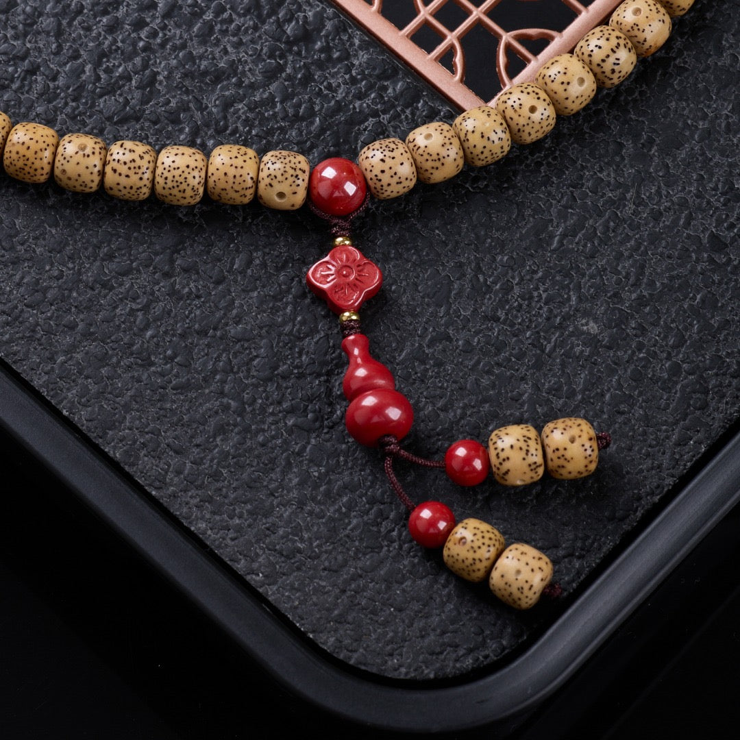 7*9mm Star-Moon Bodhi beads paired with Emperor Sand Buddhist prayer 108 Beads