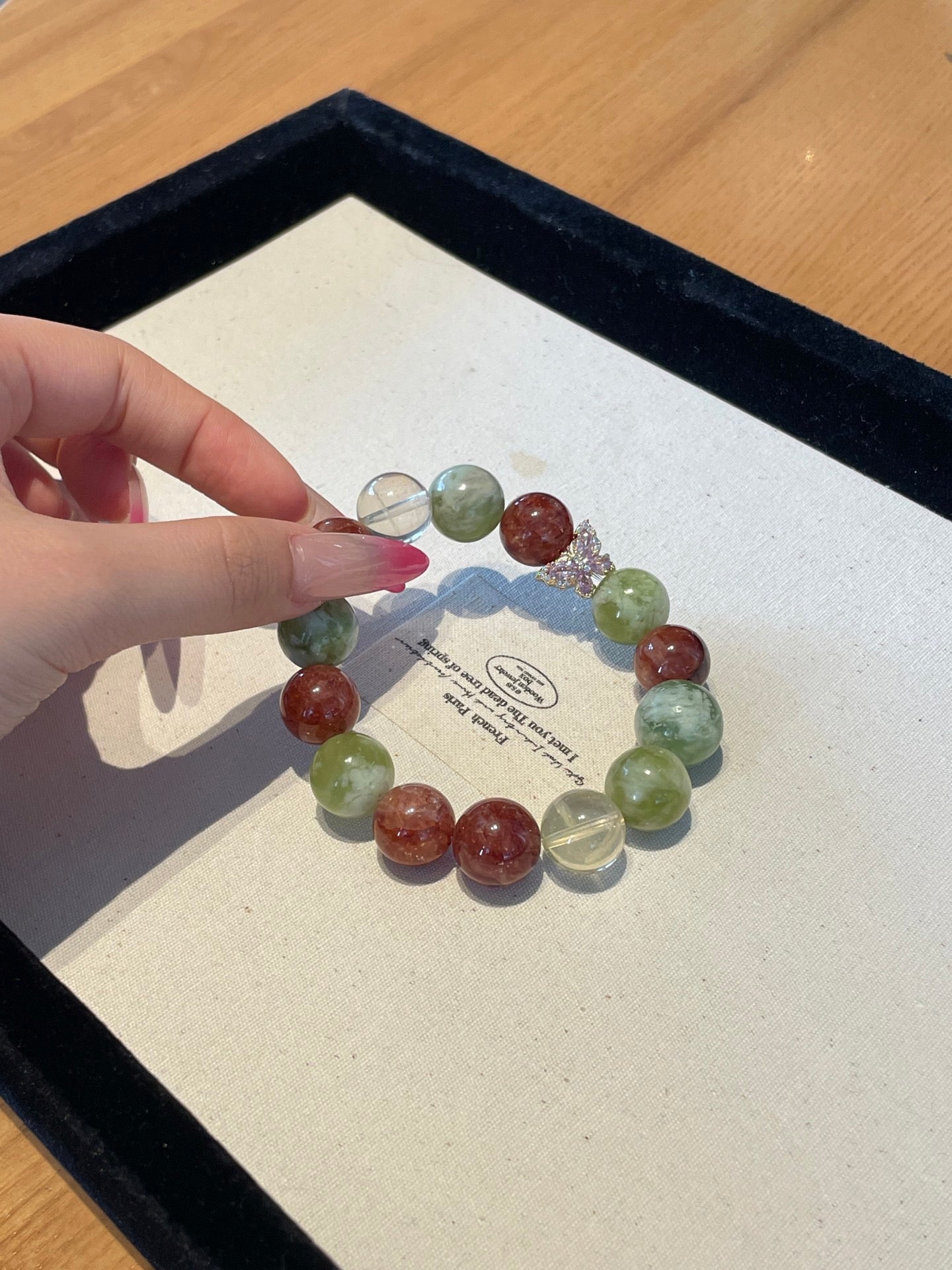 Golden Orchard – Red Flower Agate, Xiuyu Jade & Lemon Citrine Crystal Bracelet