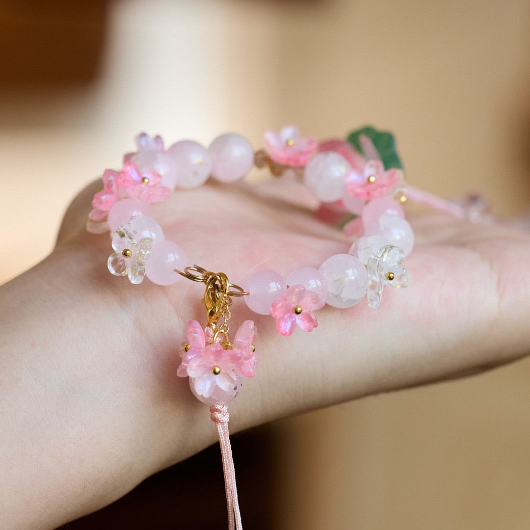 Lucky Pink Lotus Phone Charm/Bag Charm/Car Charm Pendant