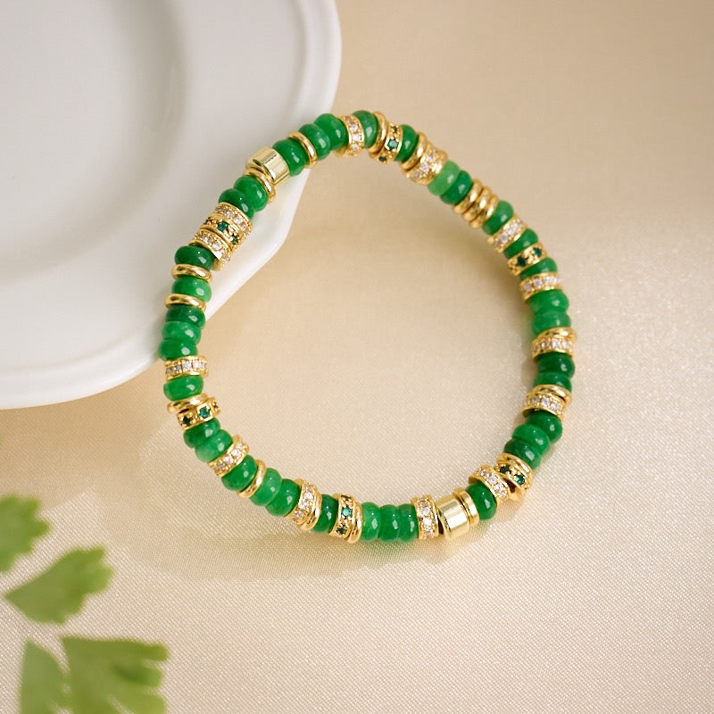 Emerald Multi-Gemstone Gold & Diamond Bracelet