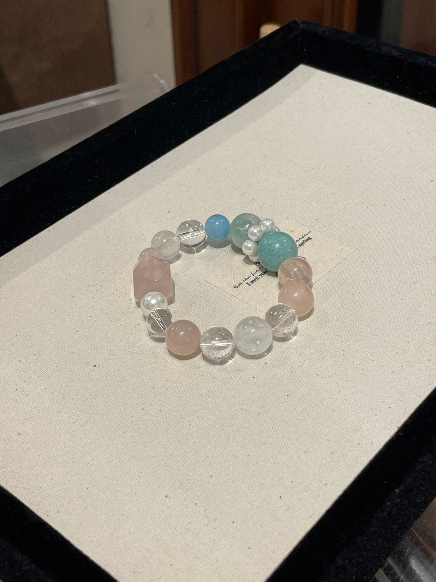 “Candy Dream” Crystal Bracelet | Rose Quartz, Amazonite, Fluorite & Chalcedony 10–16mm