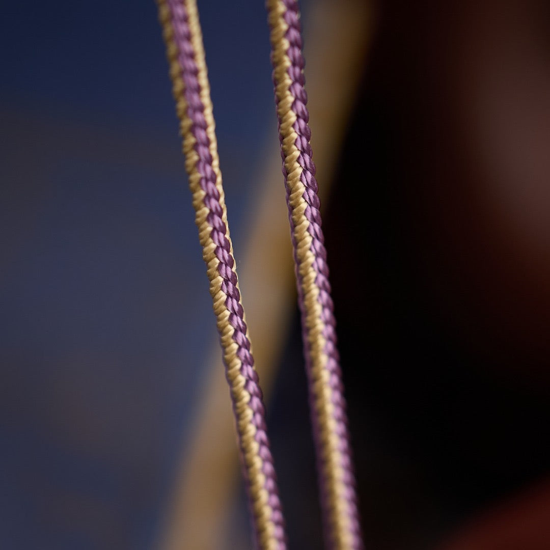 Titanium Frame Gemstone & Mineral Gold-Painted Thangka Necklace with Enamel Lotus (4x5mm, Handmade Cord)