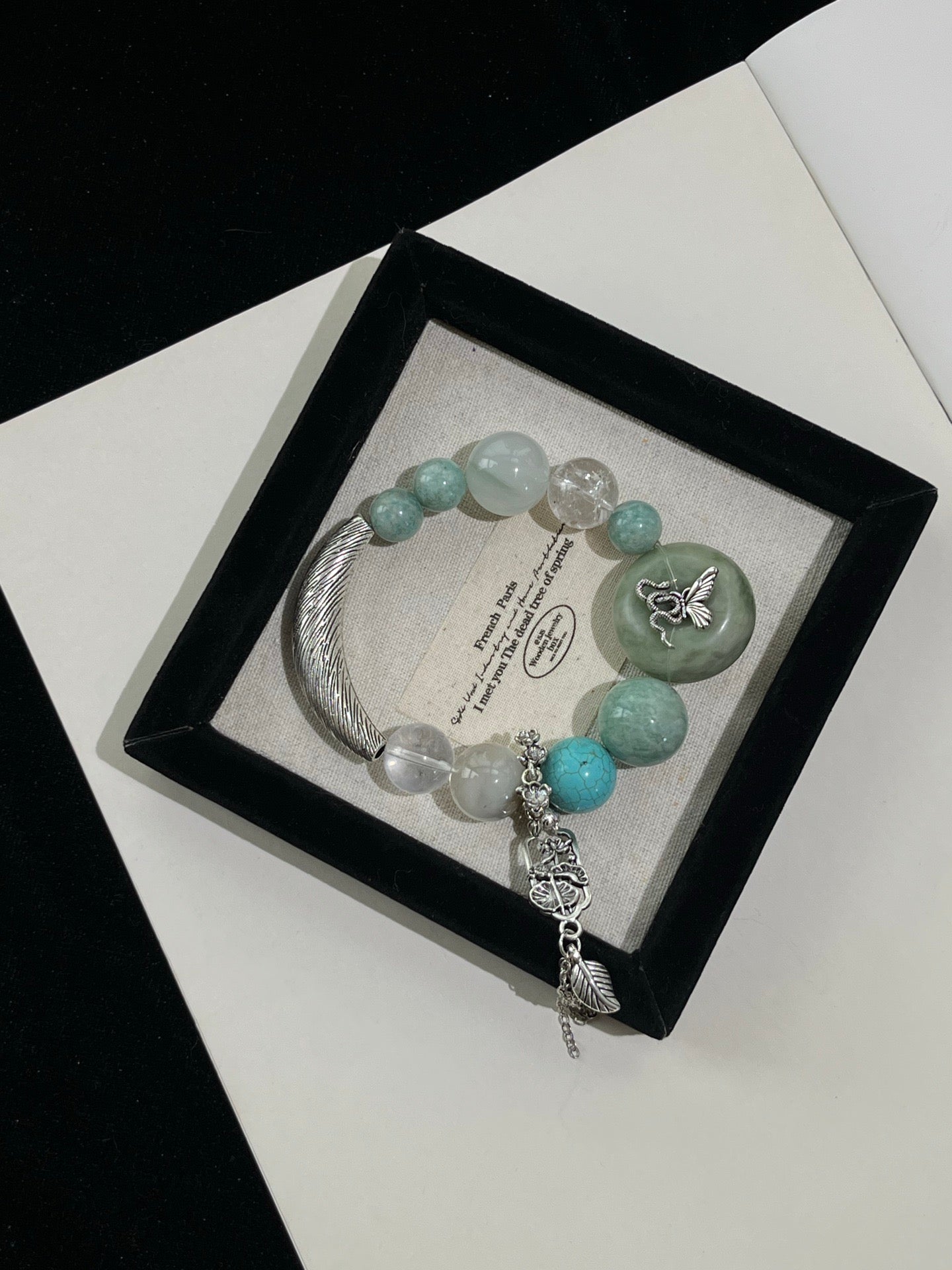 “Spring Memory” Bracelet | Xiuyu Jade, Amazonite, Turquoise & Tianshan Emerald 10–16mm