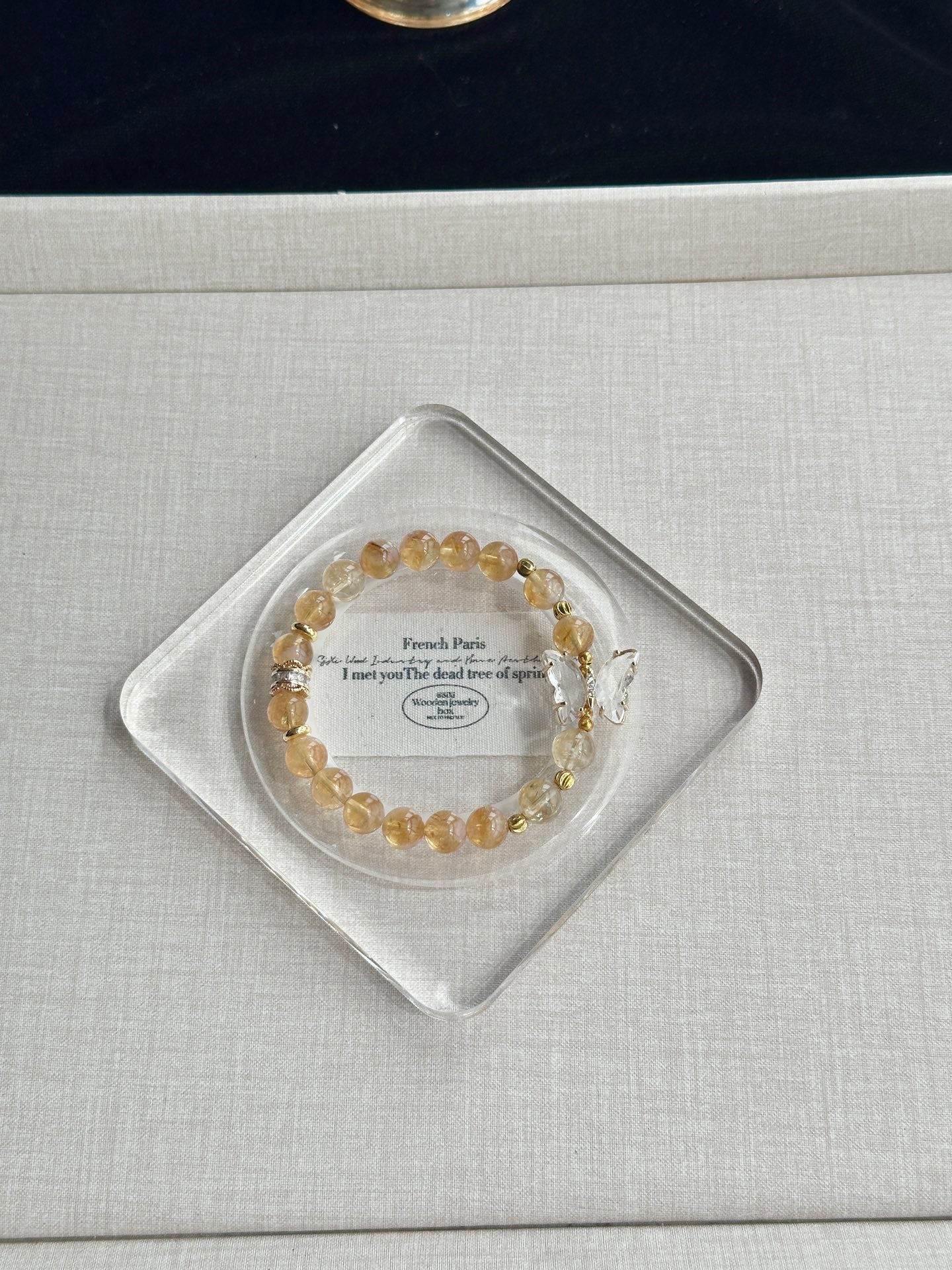Golden Butterfly – Yellow Citrine Crystal Bracelet