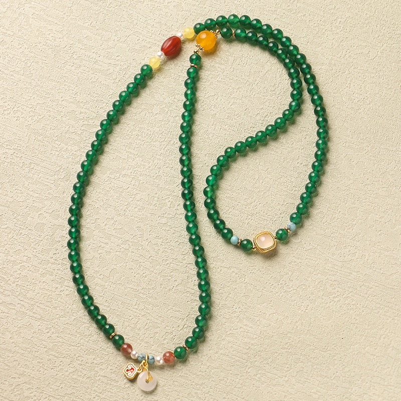 Brazilian Green Agate 108 Mala – Tara Green Beads for Healing & Meditation