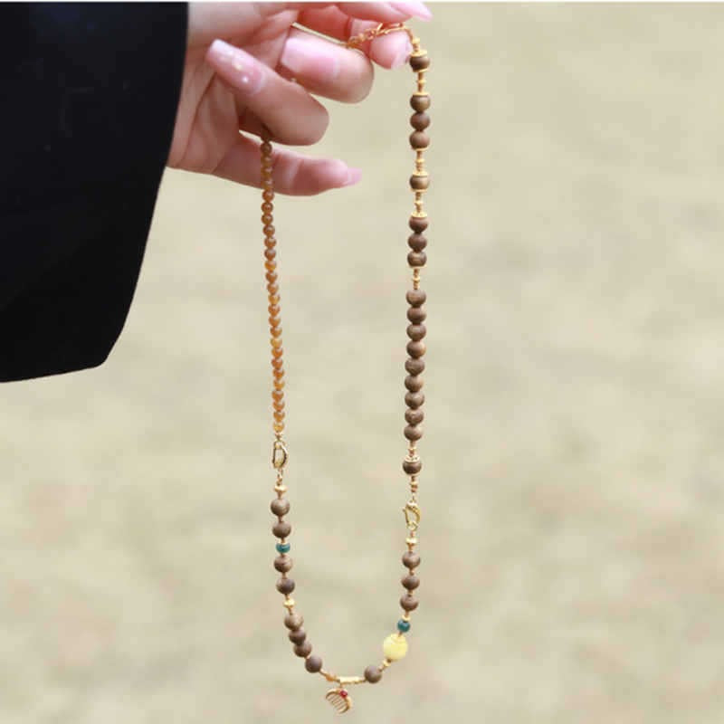 6mm Aquamarine & Hetian Jade Choker Necklace Bracelet | Natural Agarwood