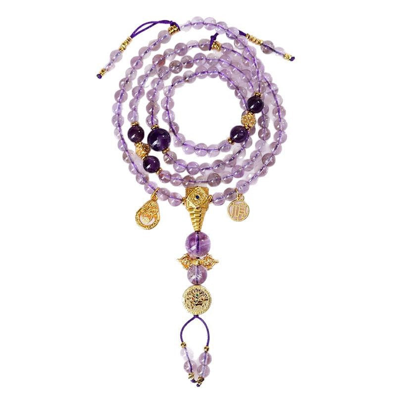 Bolivian Amethyst Mala – 108 Beads Bracelet necklace