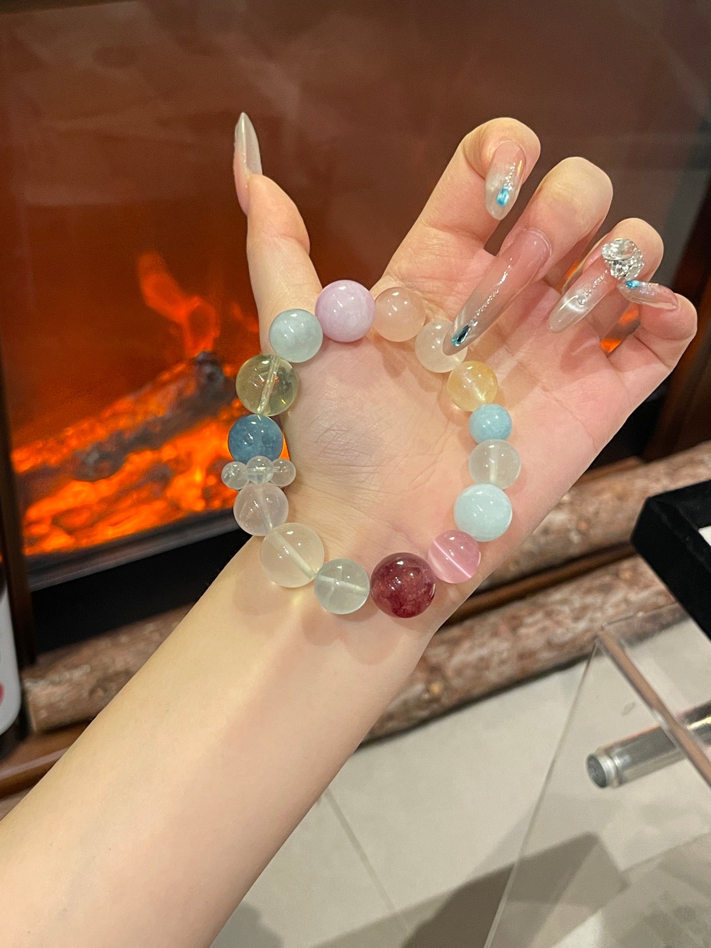 “Illusion Rainbow” Crystal Bracelet | 10–14mm Natural Gemstone Beads