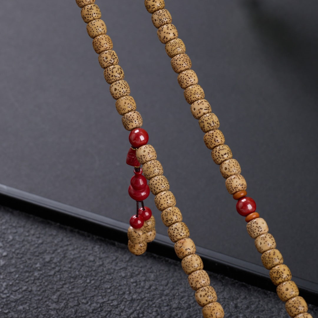 7*9mm Star-Moon Bodhi beads paired with Emperor Sand Buddhist prayer 108 Beads