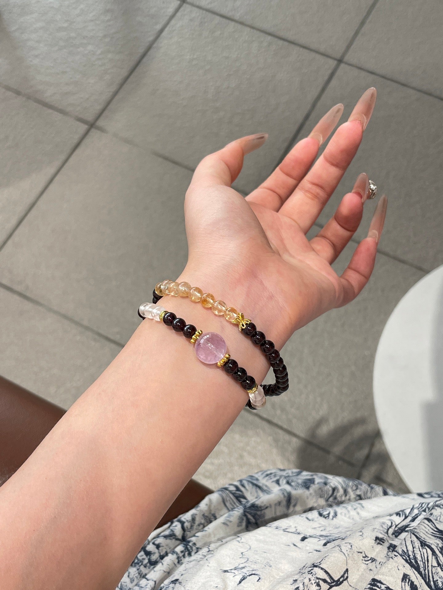 Morning Blossom Garnet & Amethyst Bracelet | Yellow Topaz & Rose Quartz | 6–12mm Beads