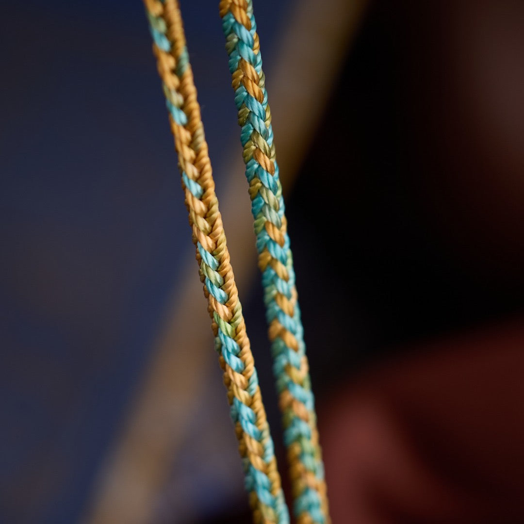 Titanium Frame Gemstone & Mineral Gold-Painted Thangka Necklace with Enamel Lotus (4x5mm, Handmade Cord)