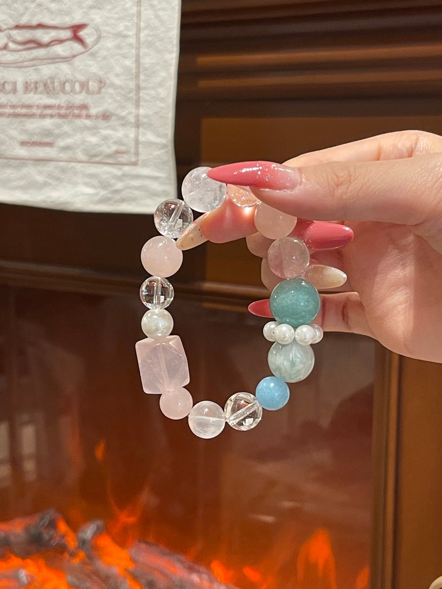 “Candy Dream” Crystal Bracelet | Rose Quartz, Amazonite, Fluorite & Chalcedony 10–16mm