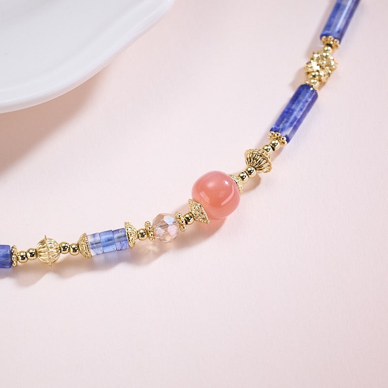 Blue Mist Gemstone Jewelry | Multi-Stone Necklace & Bracelet with Pearls & Agate