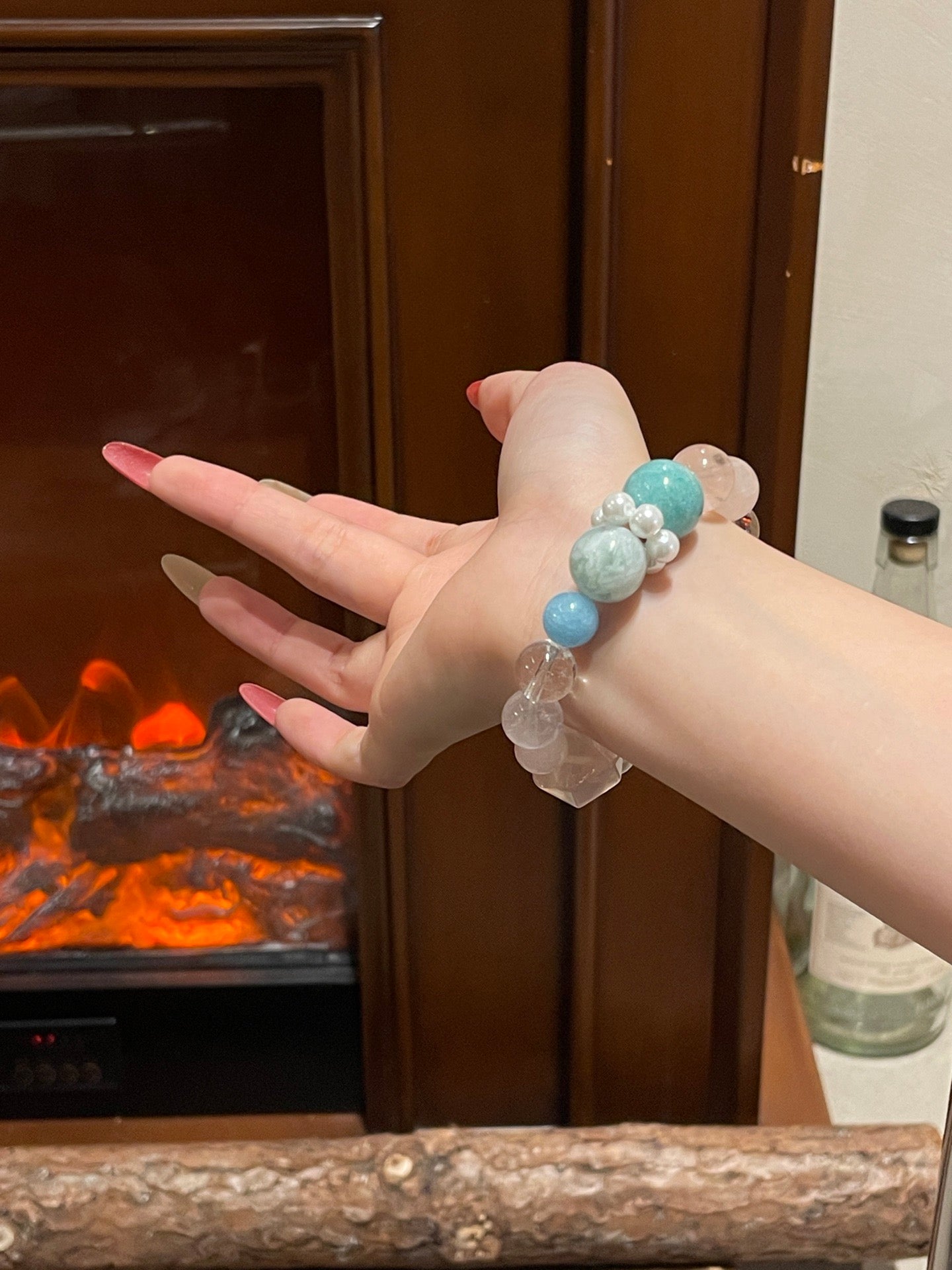 “Candy Dream” Crystal Bracelet | Rose Quartz, Amazonite, Fluorite & Chalcedony 10–16mm