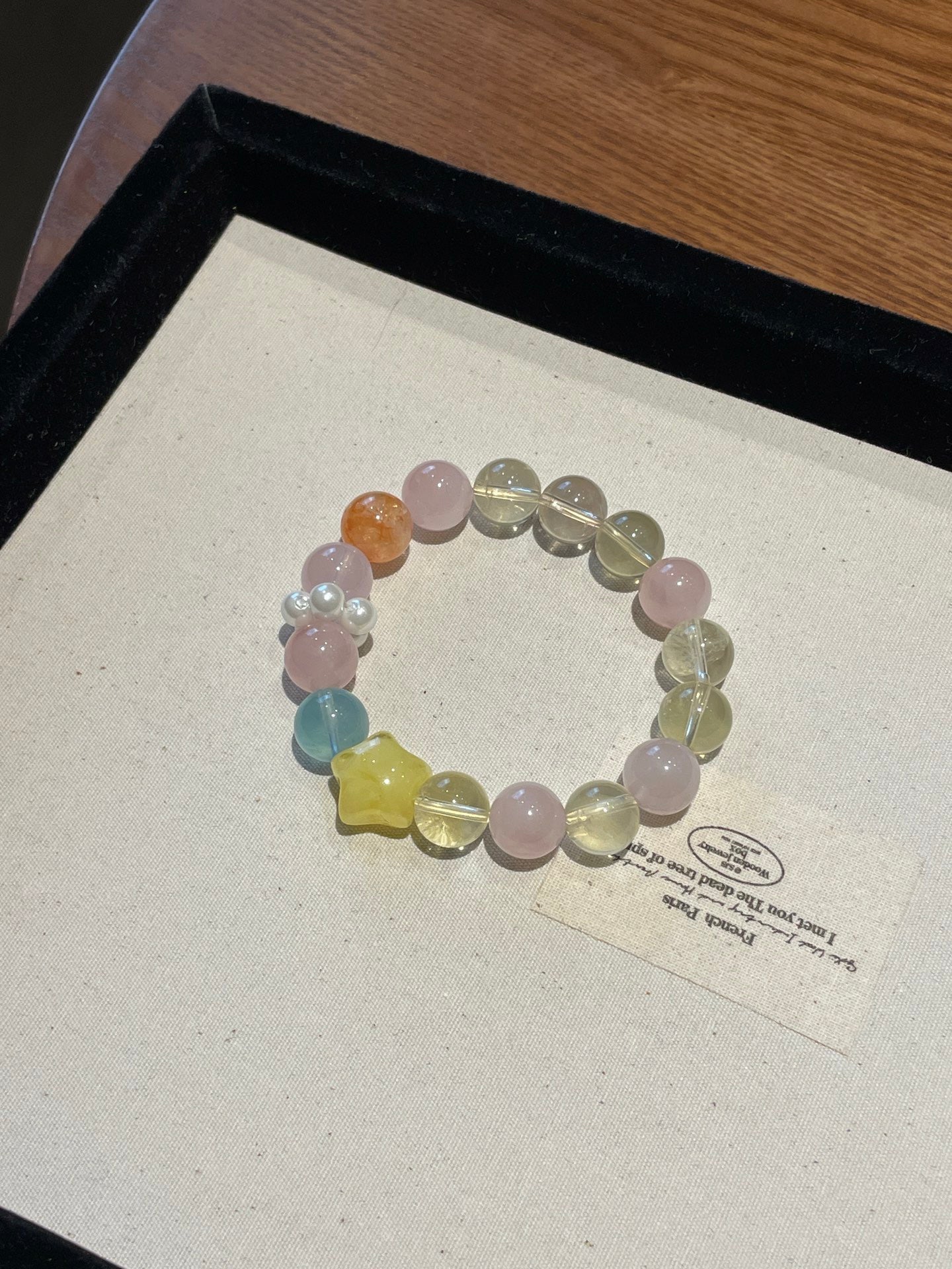 “Ice Toast” Crystal Bracelet | Lemon Quartz, Aquamarine, Rose Quartz & Amber 12mm