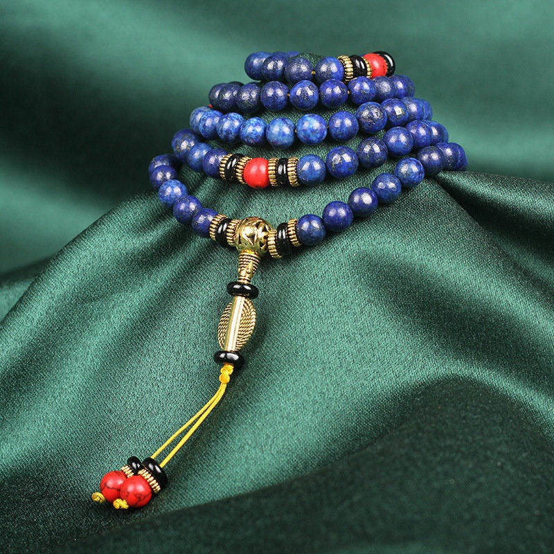 108 Mala Beads Lazurite Positive Bracelet Necklace