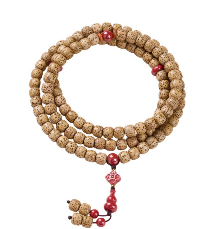 7*9mm Star-Moon Bodhi beads paired with Emperor Sand Buddhist prayer 108 Beads
