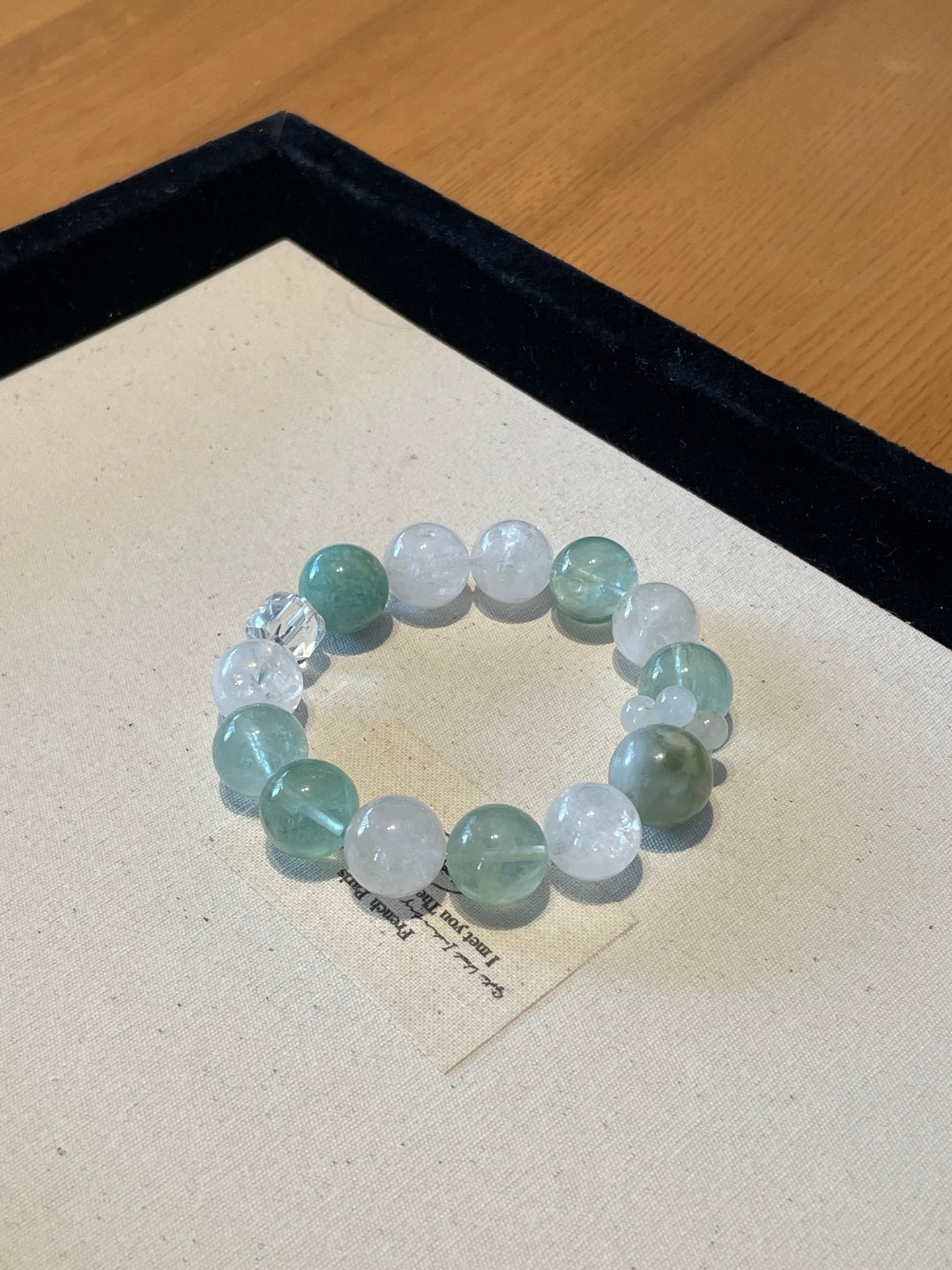 Sea Breeze – Blue Phosphosiderite & White Crystal Bracelet