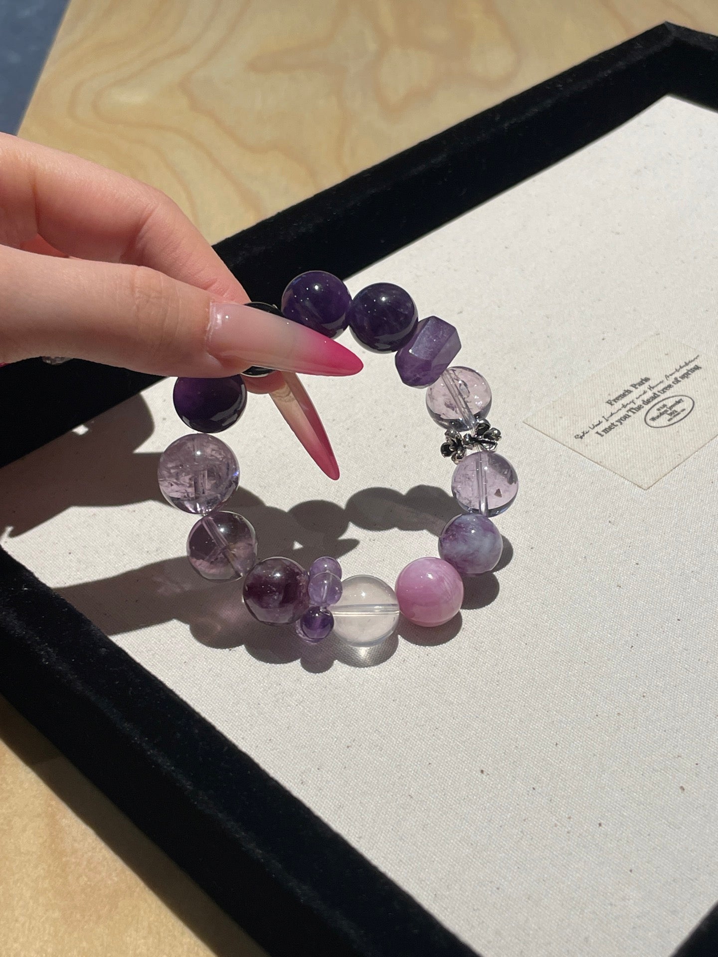 Mystic Amethyst Realm Bracelet | Uruguayan Amethyst, Bolivian Amethyst, Lepidolite, Purple Beryl & Rose Quartz | 12–14mm