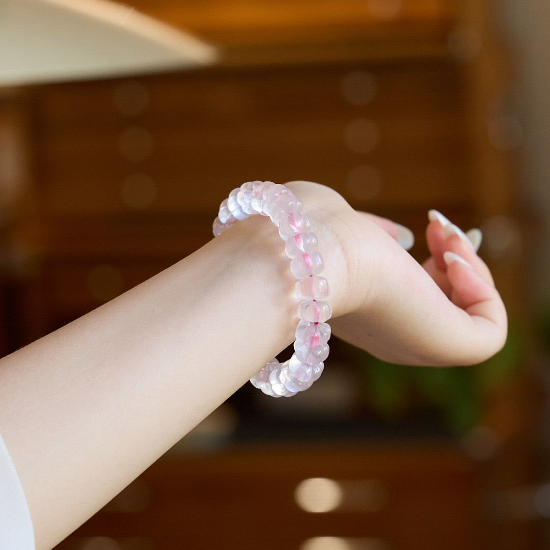 8×12mm Clear Pink Crystal Beads | DIY Carved Pumpkin, Cube & Cylinder