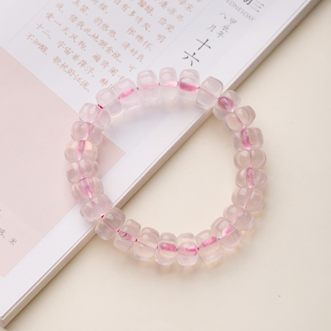 8×12mm Clear Pink Crystal Beads | DIY Carved Pumpkin, Cube & Cylinder