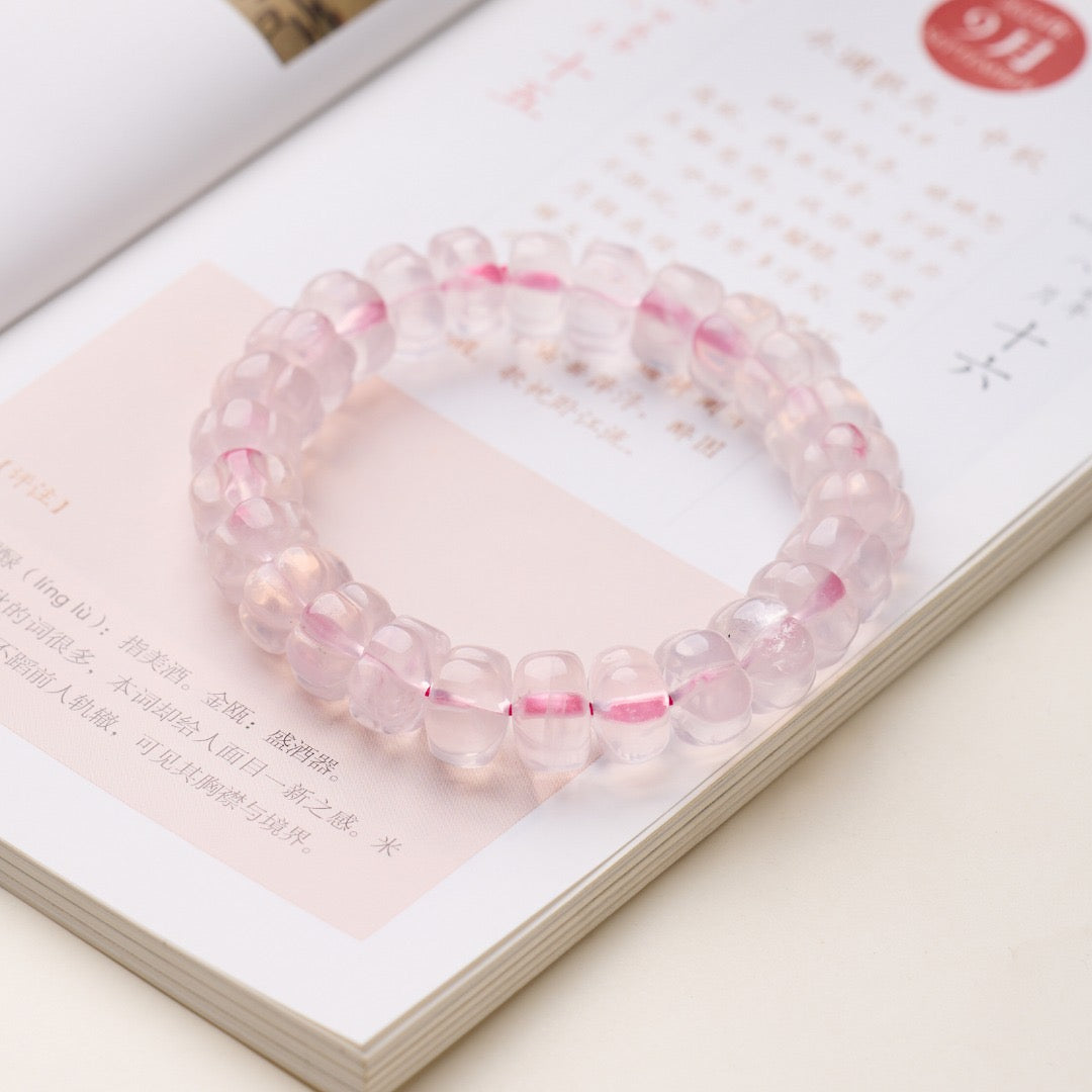 8×12mm Clear Pink Crystal Beads | DIY Carved Pumpkin, Cube & Cylinder