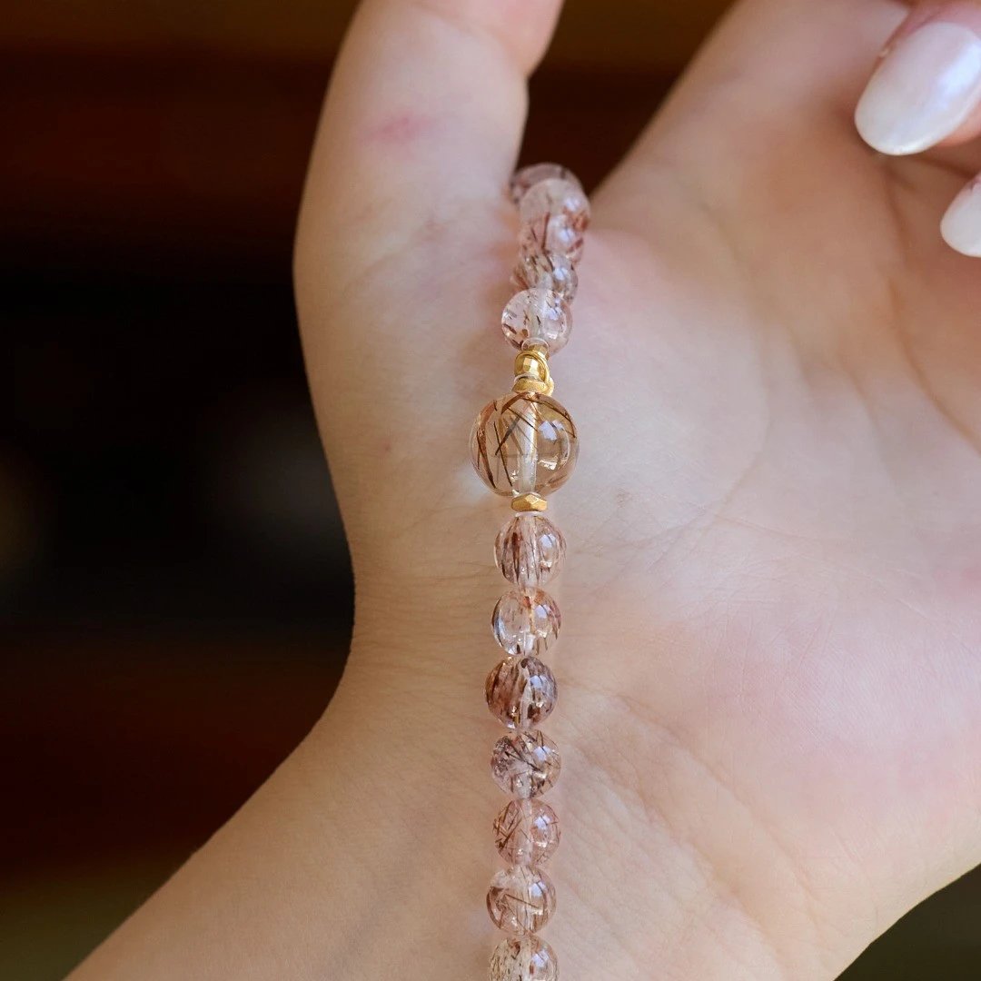 6mm Black Gold Super Seven & Agarwood Double-Layer Bracelet