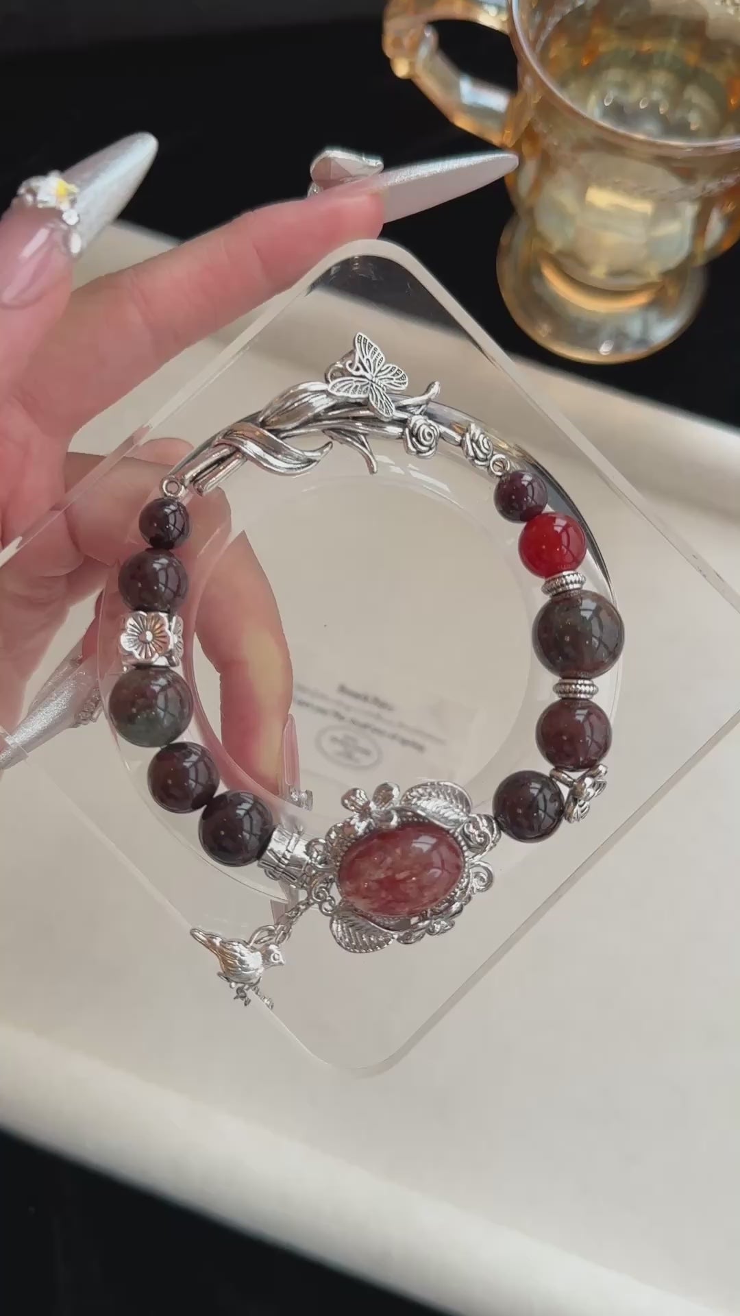 「Floral Aura」Multi-Stone Crystal Bracelet