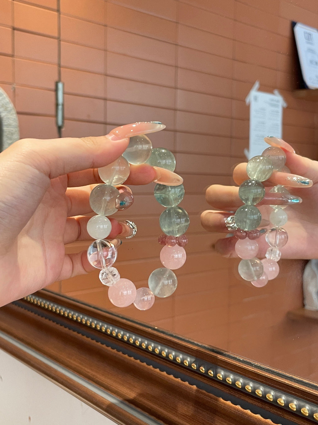 Summer Garden Crystal Bracelet | Fluorite, Rose Quartz, Clear Quartz, Strawberry Quartz & Ice Jade | 12–15mm