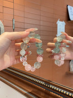 Summer Garden Crystal Bracelet | Fluorite, Rose Quartz, Clear Quartz, Strawberry Quartz & Ice Jade | 12–15mm