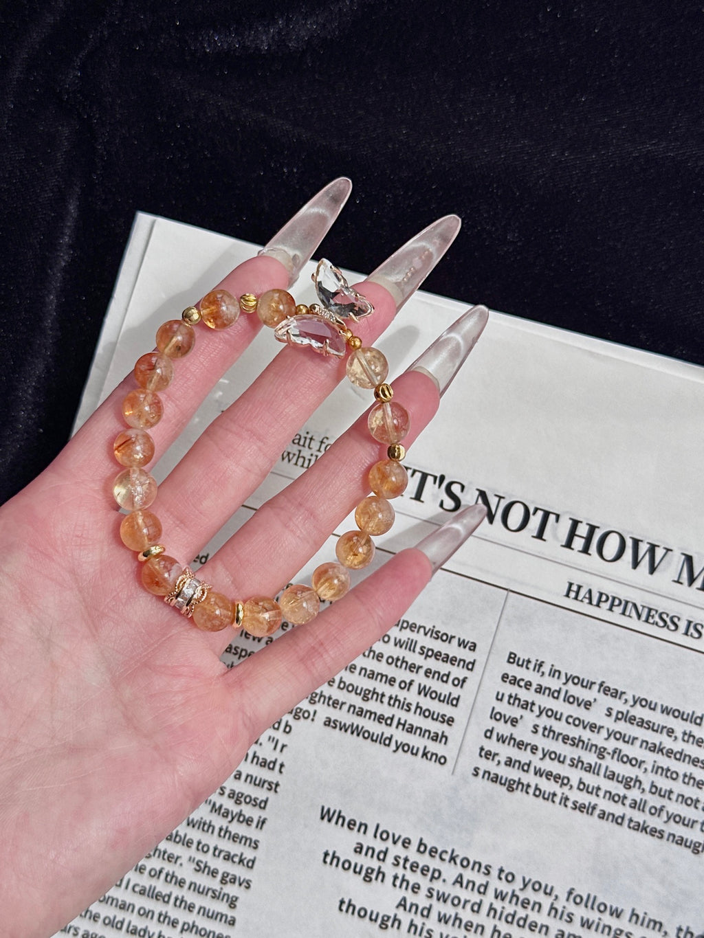 Golden Butterfly – Yellow Citrine Crystal Bracelet
