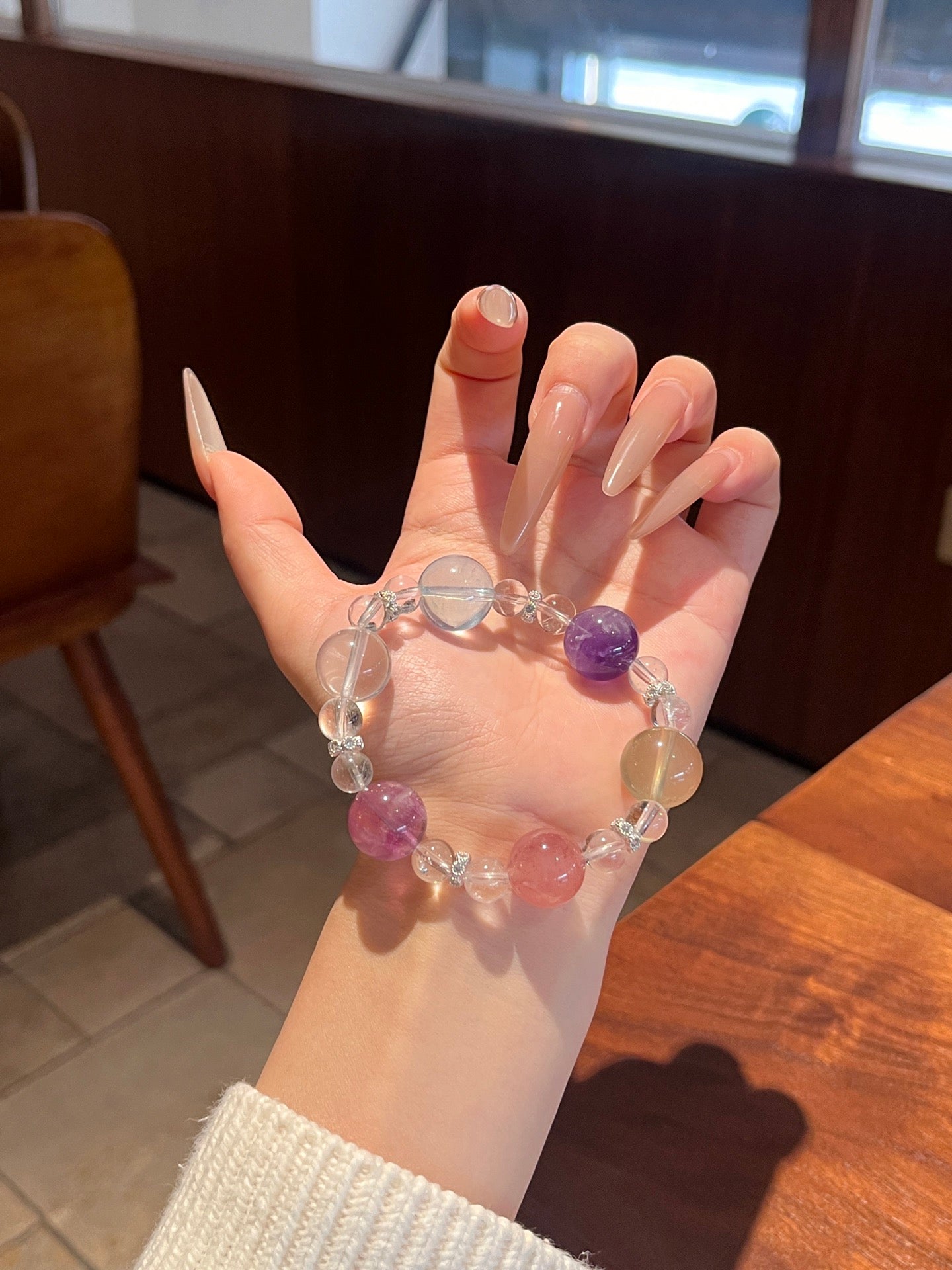 Rainbow Candy | Amethyst, Clear Quartz, Citrine, Aquamarine, Purple Fluorite & Strawberry Quartz Bracelet | 8–14.5mm