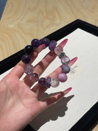 Mystic Amethyst Realm Bracelet | Uruguayan Amethyst, Bolivian Amethyst, Lepidolite, Purple Beryl & Rose Quartz | 12–14mm